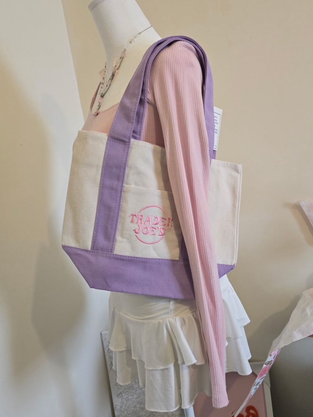 Trader Joe’s Purple Mini Canvas Tote Bag